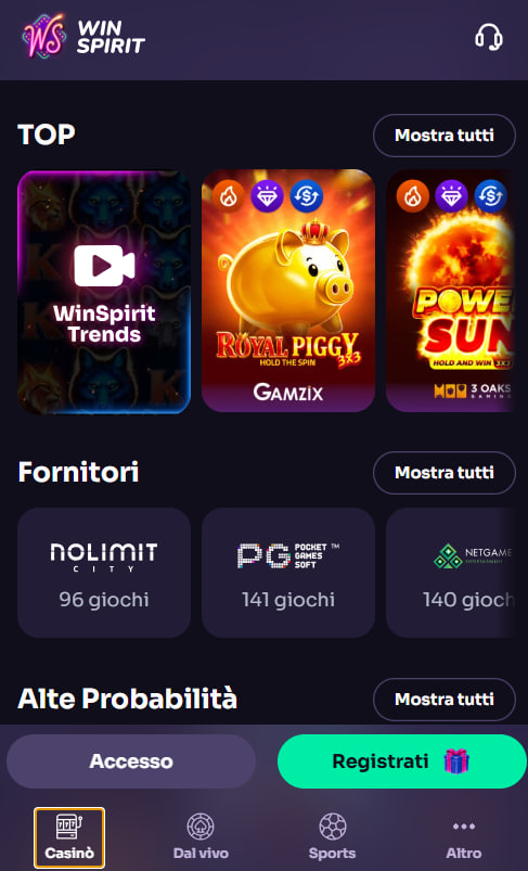 WinSpirit Casino app